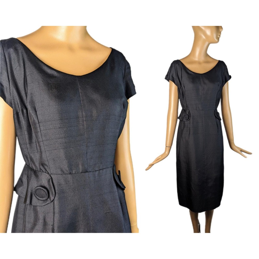 Volup 50s Mr. Blackwell designer‎ vintage 1950s silk LBD sheath wiggle dress